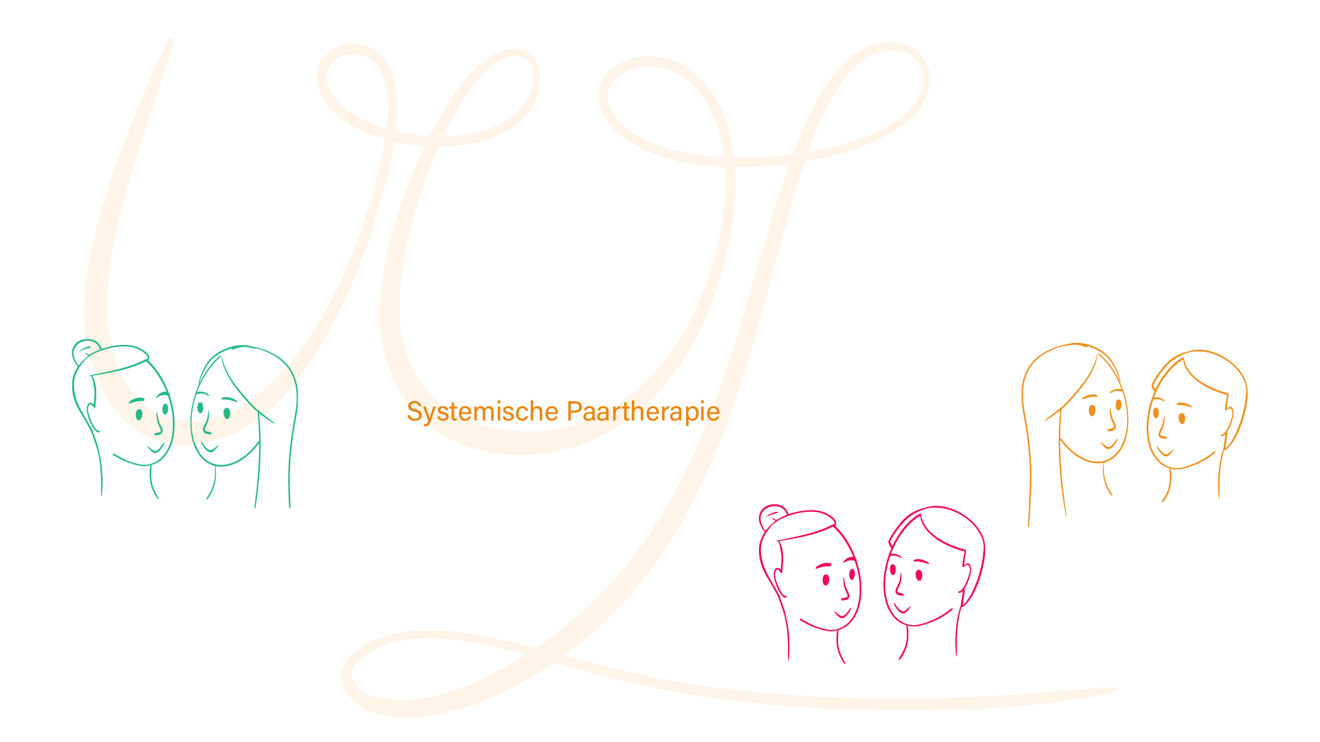 Systemische Paartherapie - die Illustration zeigt gleich- und verschiedengeschlechtliche Paare